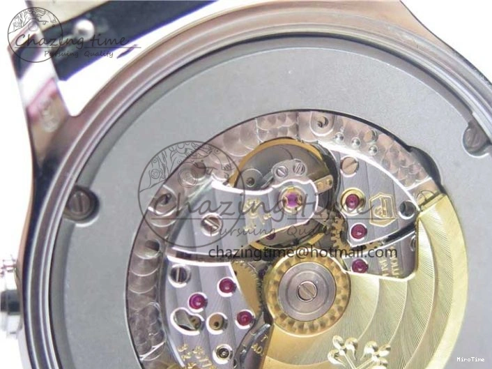 MIROTIME 0404 Practical Calatrava 5524 Pilot Travel Time SS GRF Blue Dial on Black Leather Strap A324 V 7107